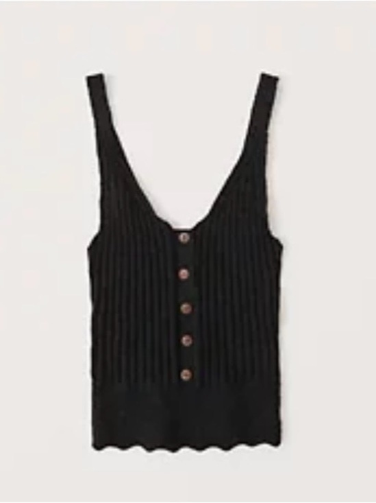 Abercrombie & Fitch Tops - Abercrombie & Fitch Black Ribbed Sweater Tank Top